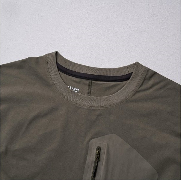 Quick-Dry Crewneck Pocket-Detail T-Shirt - Green