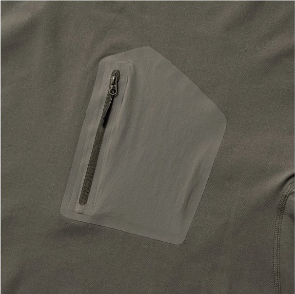 Quick-Dry Crewneck Pocket-Detail T-Shirt - Green