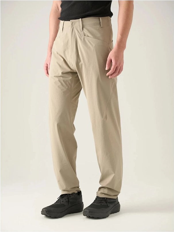 V ORON Men's DWR Stretch Straight-Leg Trousers - Elegant Brown
