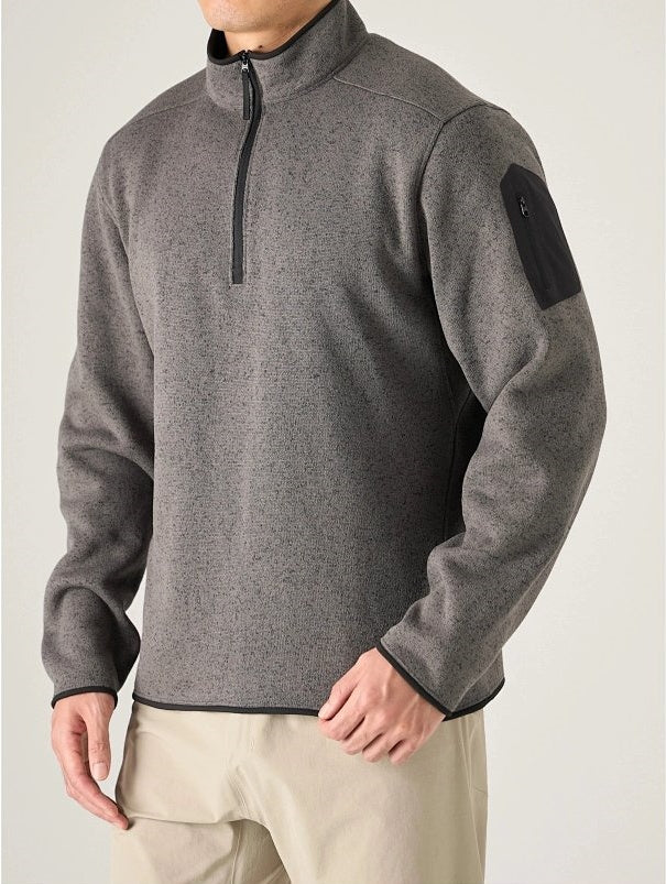CVT Knit Fleece High-Collar Half-Zip Pullover - Space Gray
