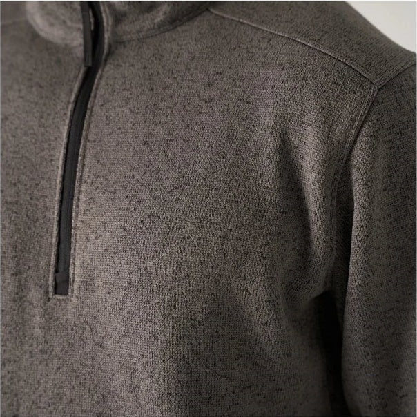 CVT Knit Fleece High-Collar Half-Zip Pullover - Space Gray