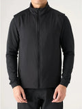 ATM VEST Water-Repellent Stand-Collar Hiking Vest - Ink Black
