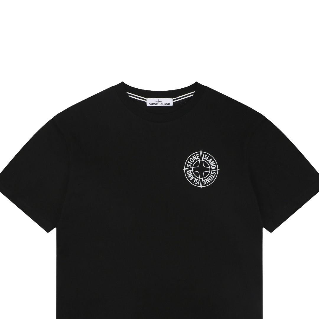 Stone Island Circle Star Logo Print Short Sleeve T-Shirt