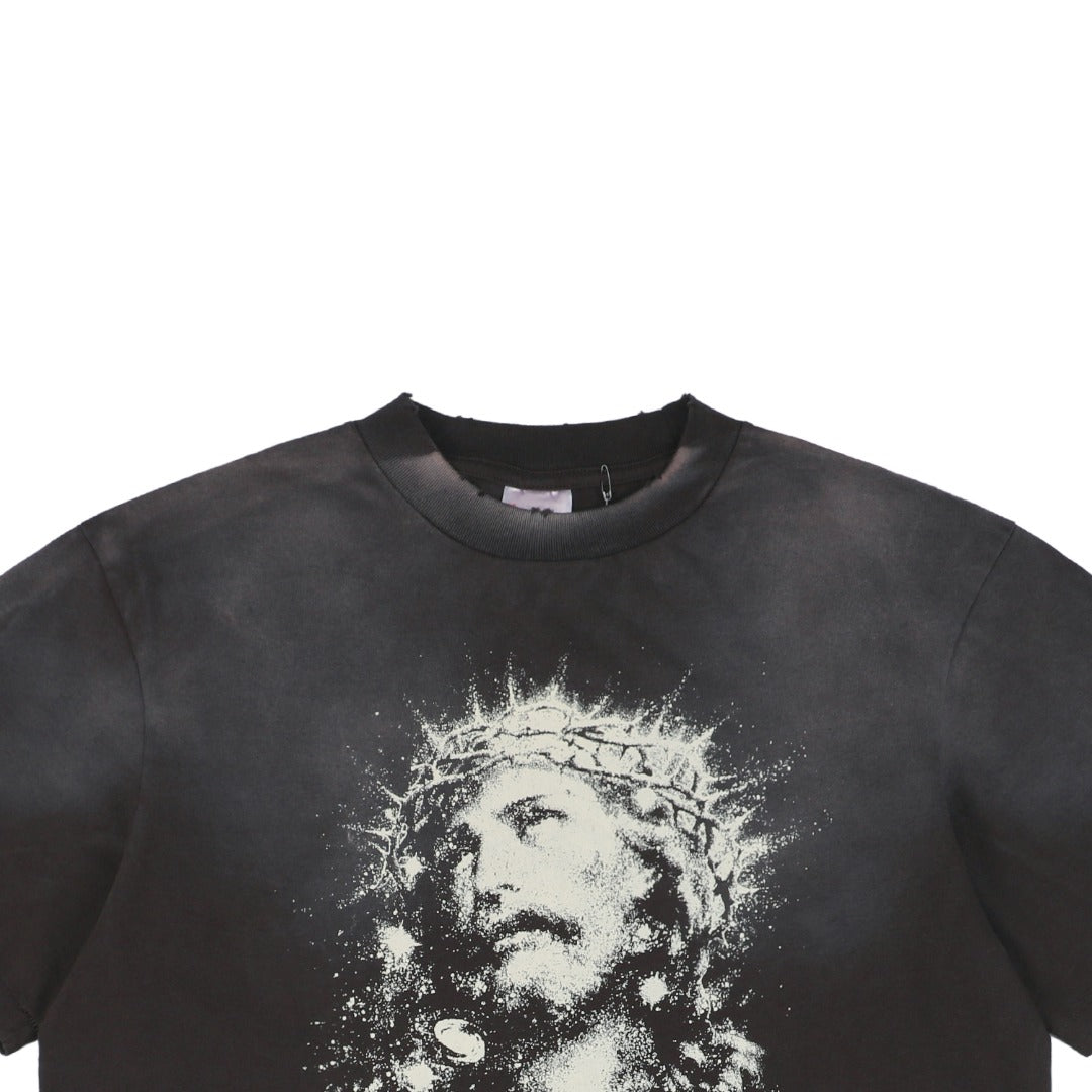 Saint Michael 25SS Glow-in-the-Dark Crown of Thorns Jesus Graphic Short Sleeve T-Shirt