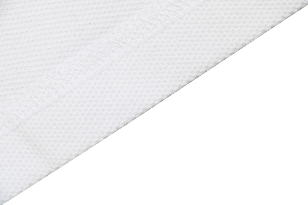 Moncler Signature Script Logo Contrast Collar Short Sleeve Polo Shirt — White / Black