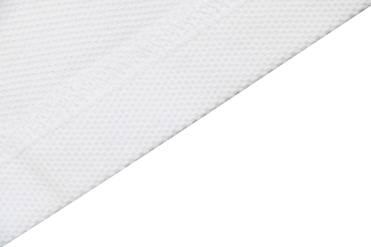 Moncler Signature Script Logo Contrast Collar Short Sleeve Polo Shirt — White / Black