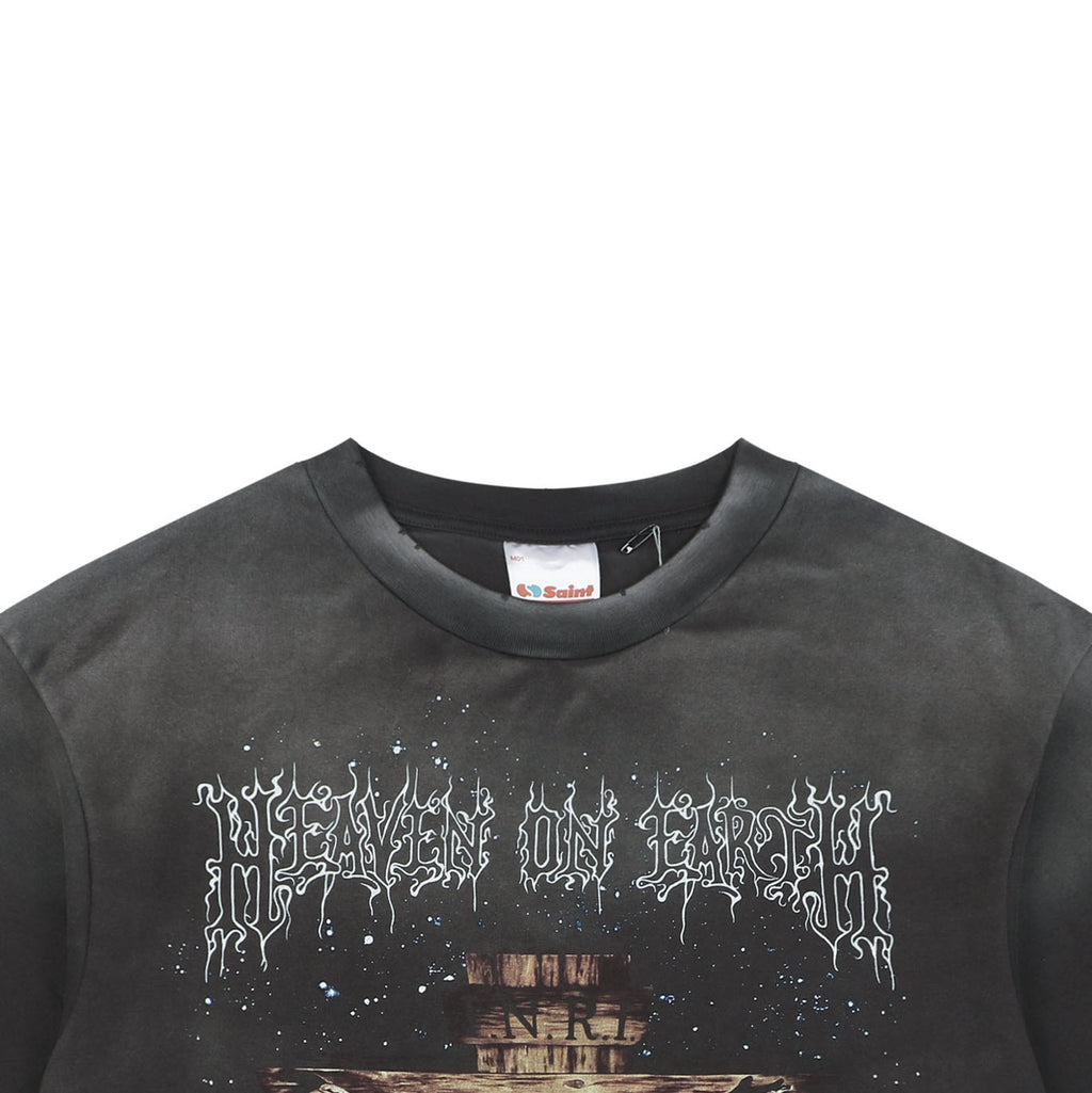Saint Michael "Touched By Saint" Jesus & Virgin Mary Passion Graphic Short Sleeve T-Shirt