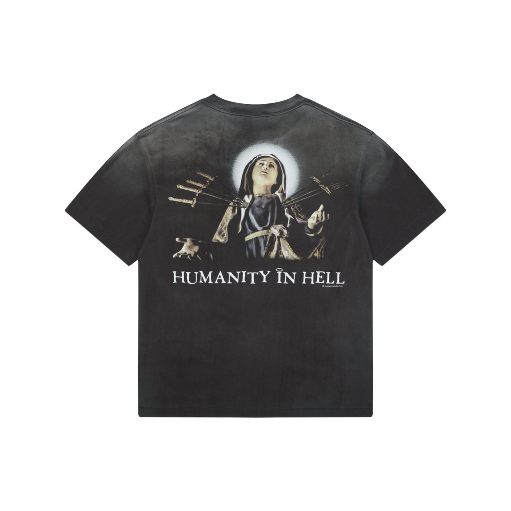 Saint Michael "Touched By Saint" Jesus & Virgin Mary Passion Graphic Short Sleeve T-Shirt