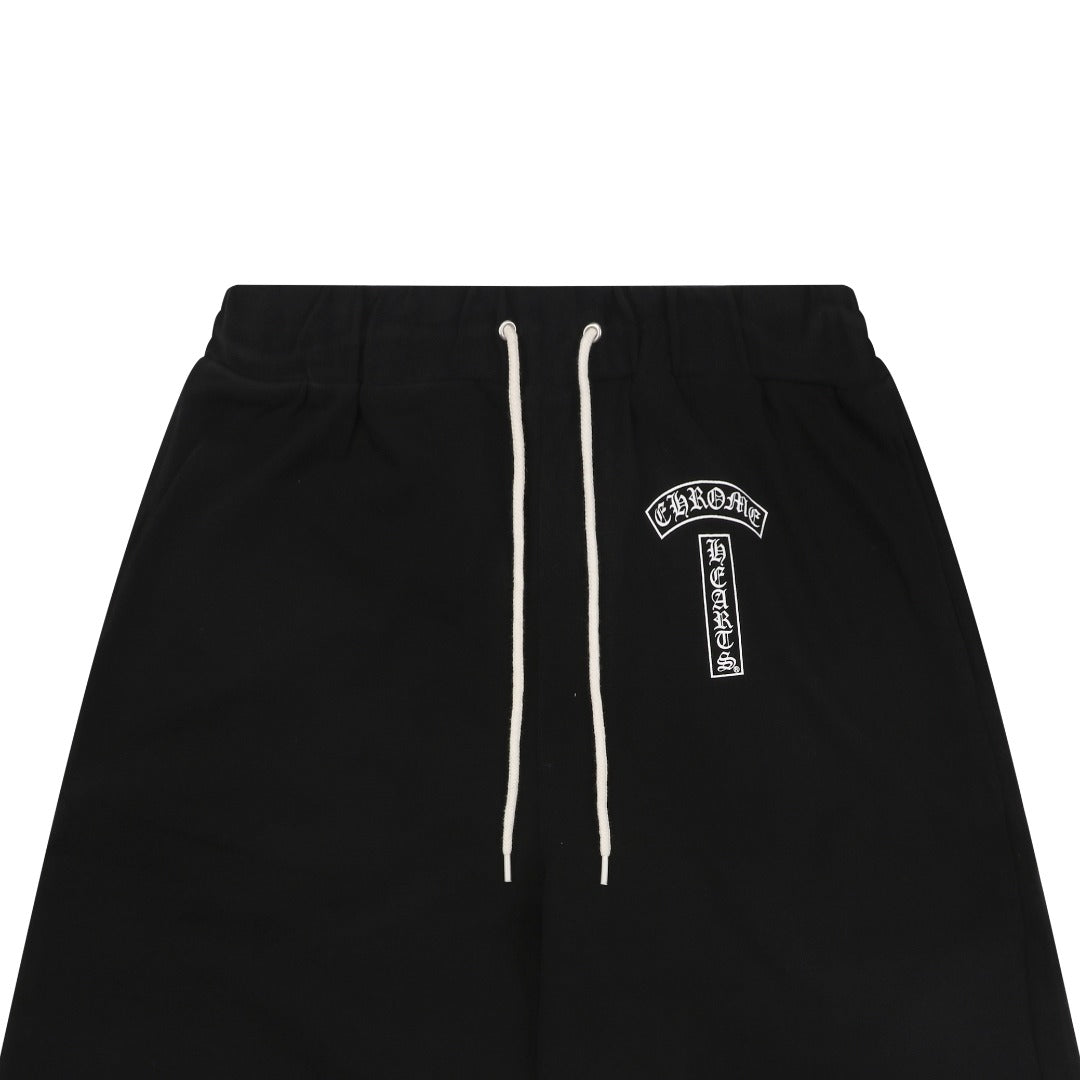 Chrome Hearts Sanskrit Seal Graphic Print Shorts — Black