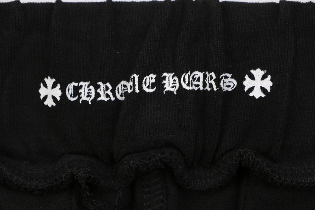 Chrome Hearts Sanskrit Seal Graphic Print Shorts — Black