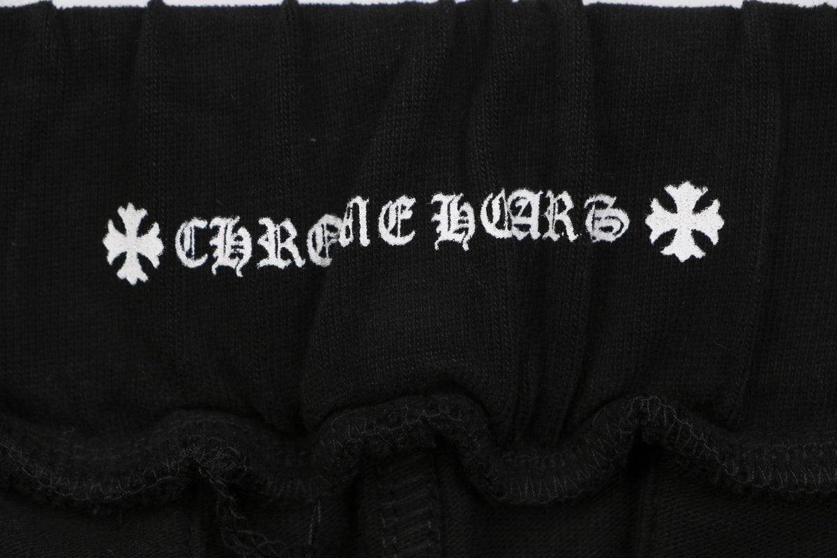 Chrome Hearts Sanskrit Seal Graphic Print Shorts — Black