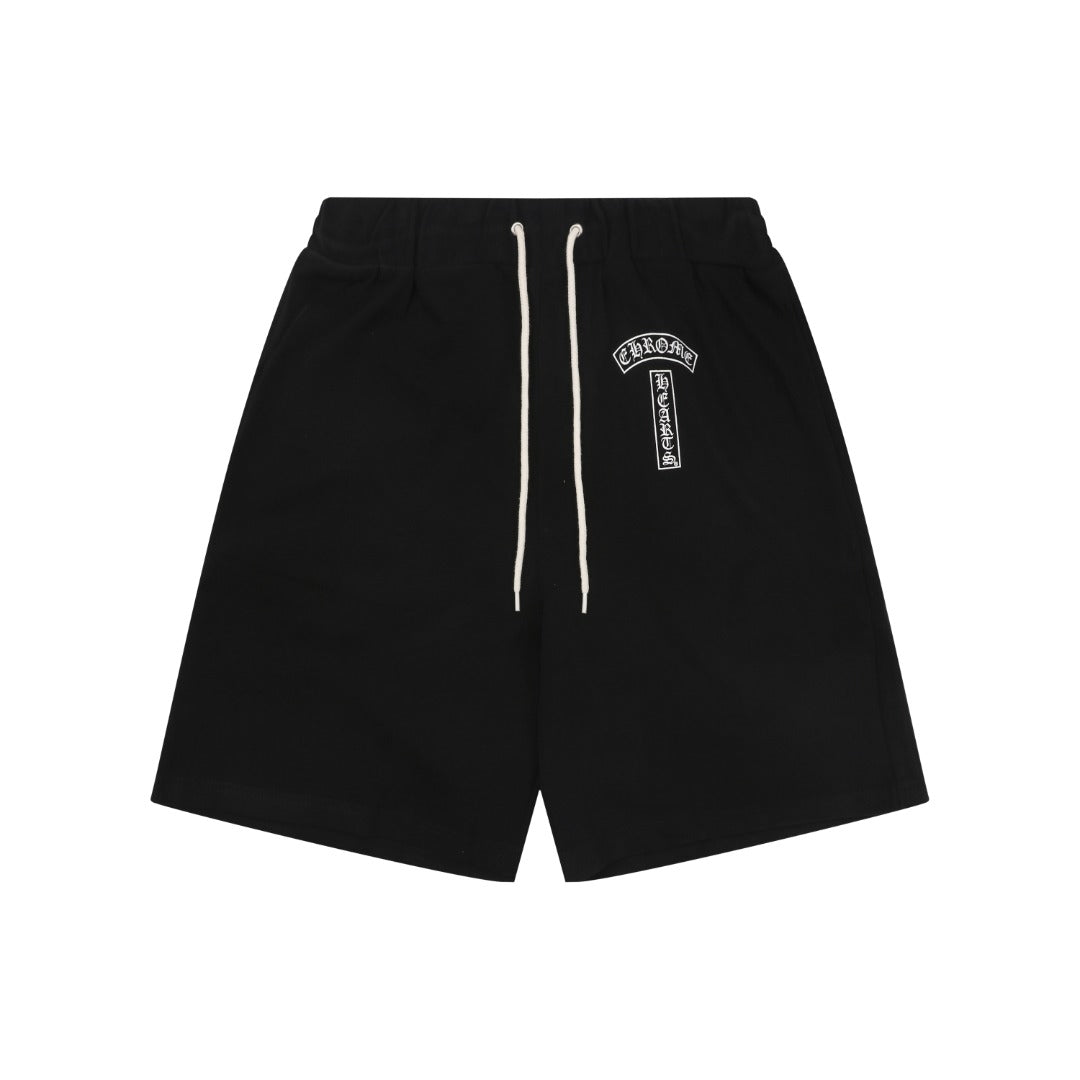 Chrome Hearts Sanskrit Seal Graphic Print Shorts — Black