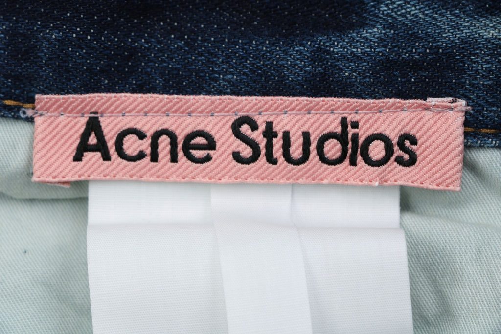 Acne Studios 2021F Ink-Splash Vintage Wash Wide-Leg Jeans