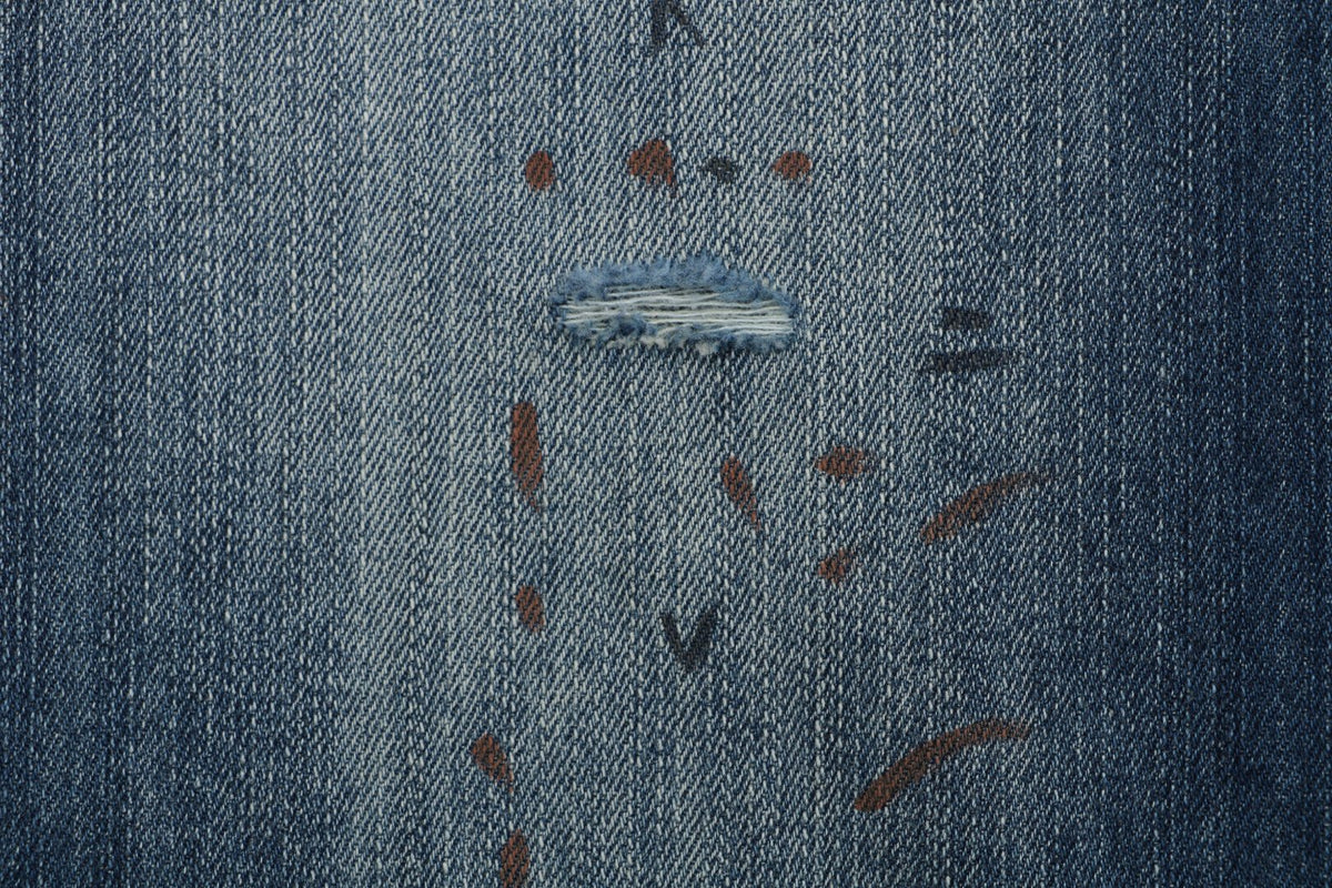 Acne Studios 2021F Ink-Splash Vintage Wash Wide-Leg Jeans