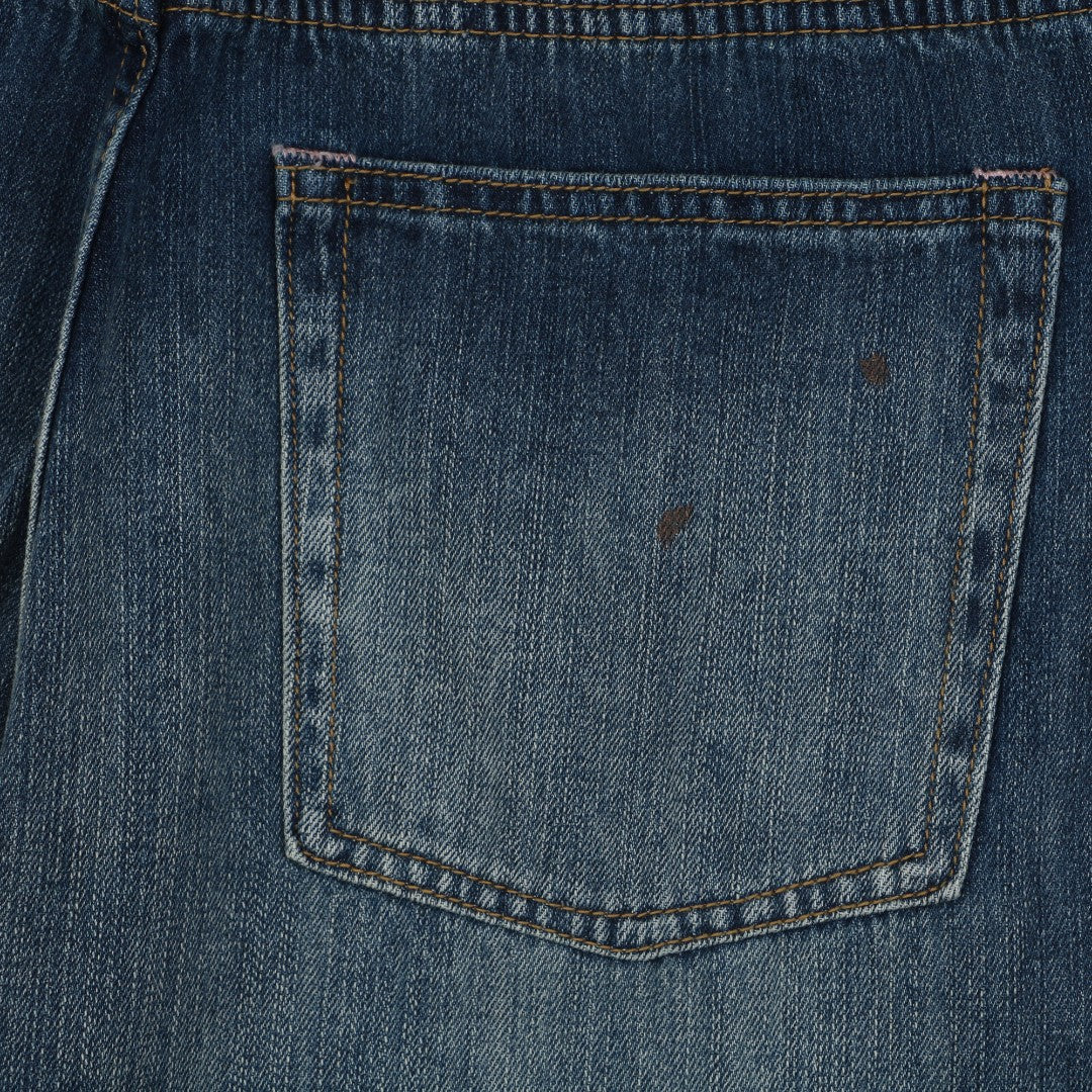 Acne Studios 2021F Ink-Splash Vintage Wash Wide-Leg Jeans