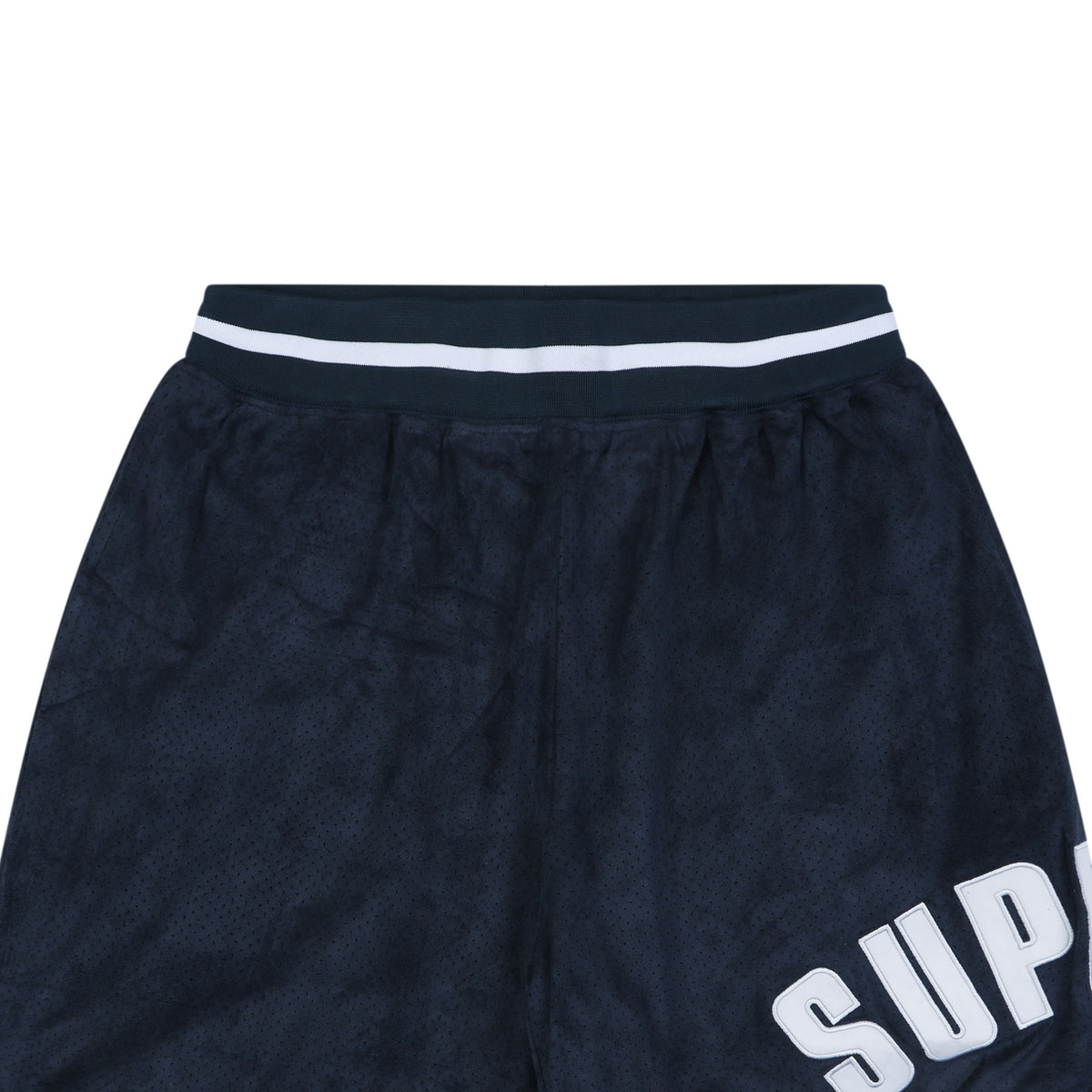 Supreme Suede Mesh Shorts — Navy