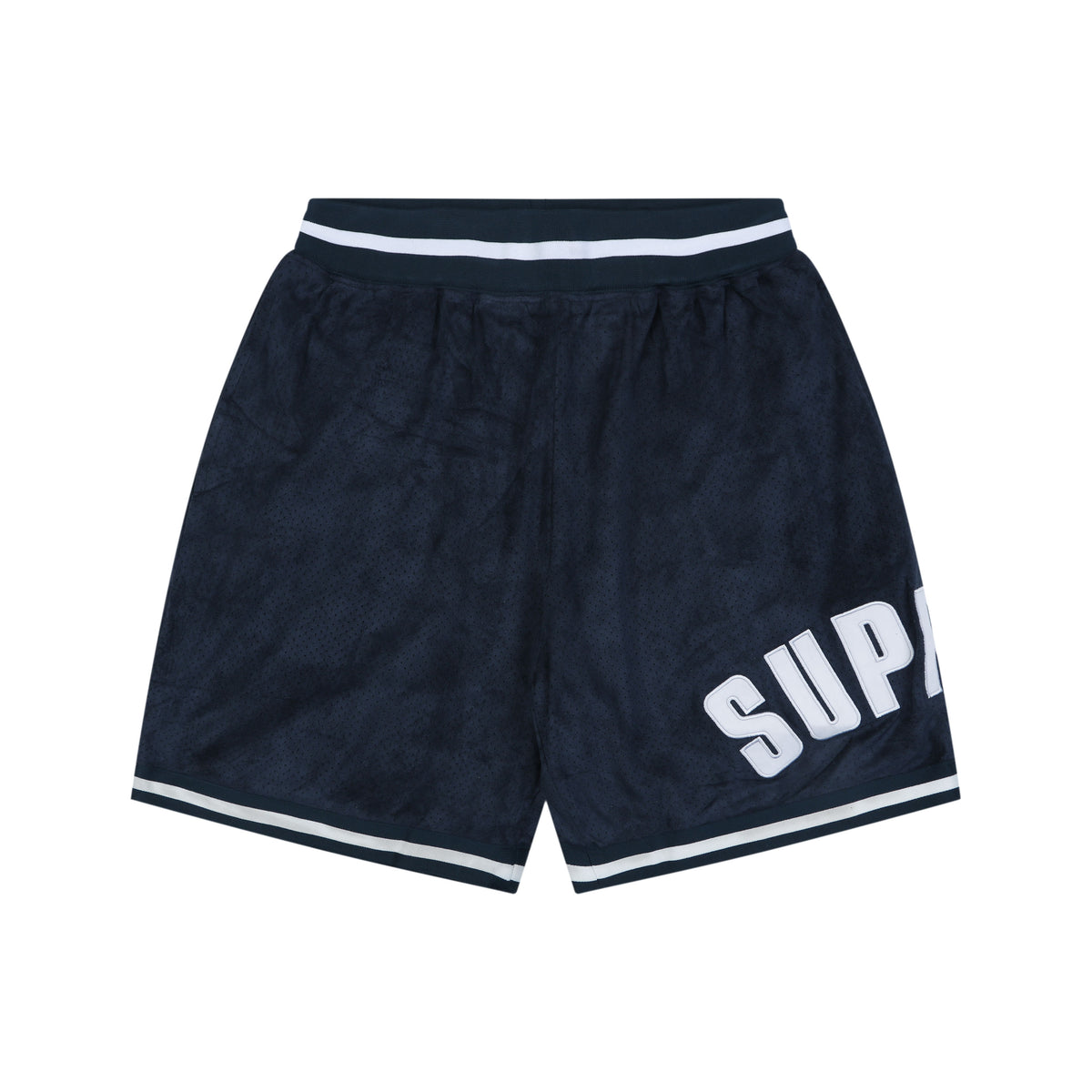 Supreme Suede Mesh Shorts — Navy