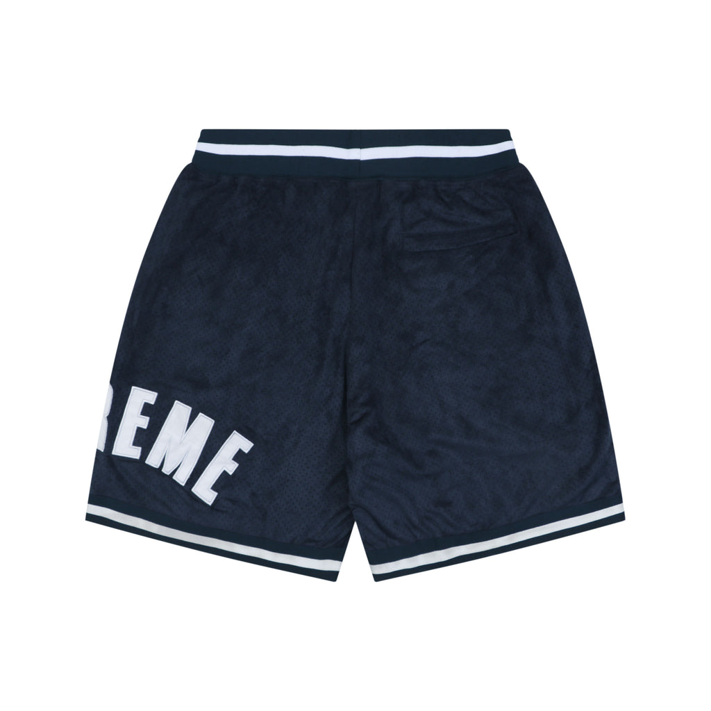Supreme Suede Mesh Shorts — Navy
