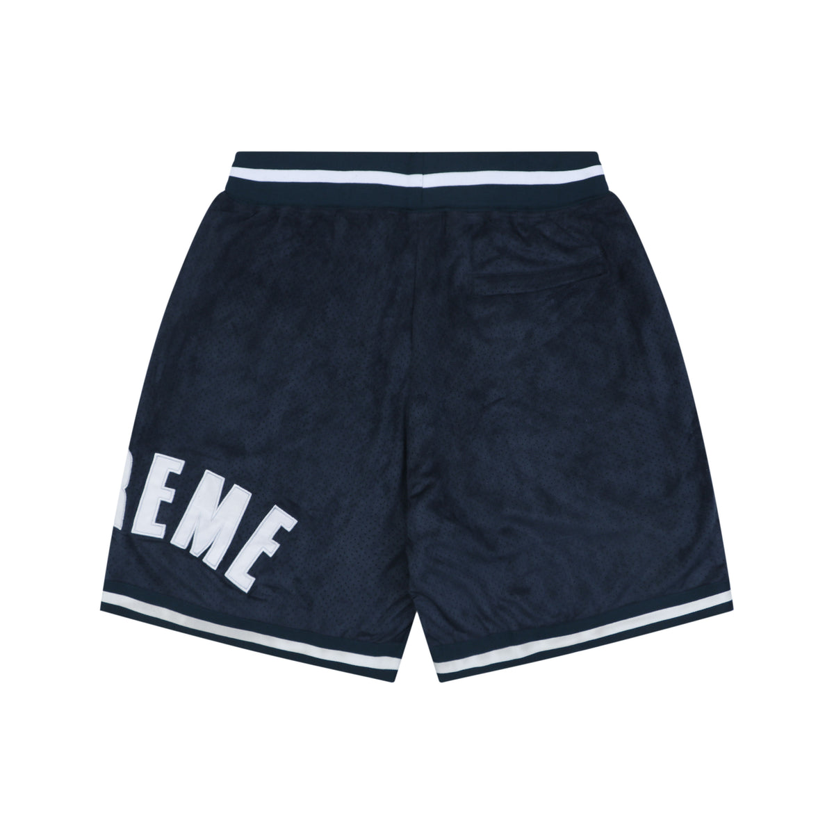Supreme Suede Mesh Shorts — Navy