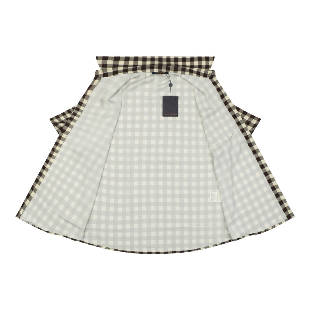 Louis Vuitton Almond Brown Checkerboard Short Sleeve Shirt