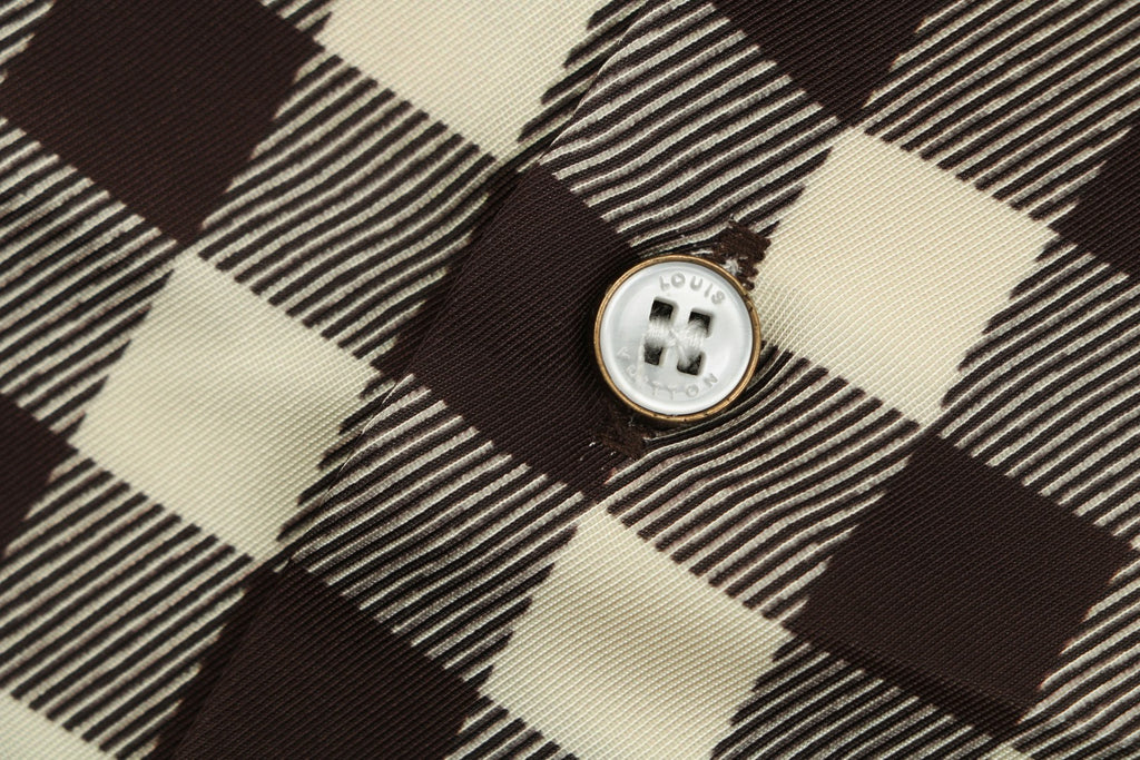 Louis Vuitton Almond Brown Checkerboard Short Sleeve Shirt
