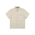 Louis Vuitton Pocket Monogram Leather Patch Denim Short Sleeve Shirt — Ecru