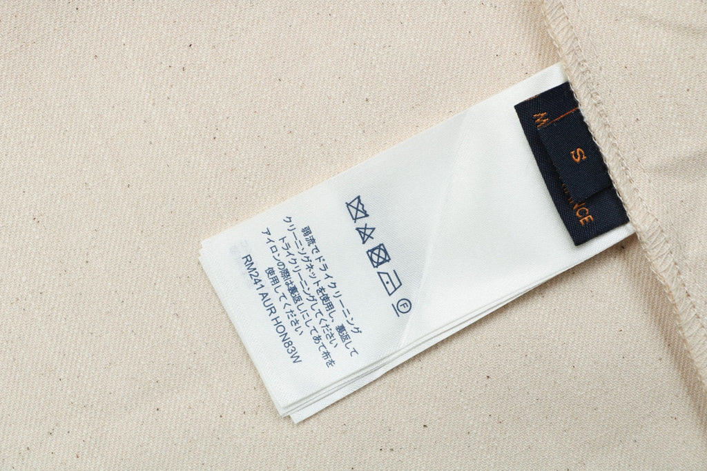 Louis Vuitton Pocket Monogram Leather Patch Denim Short Sleeve Shirt — Ecru