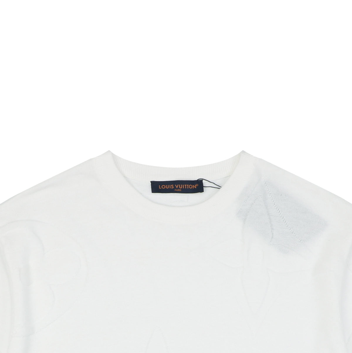 Louis Vuitton Dark Tonal Large Monogram Jacquard Short Sleeve T-Shirt - White