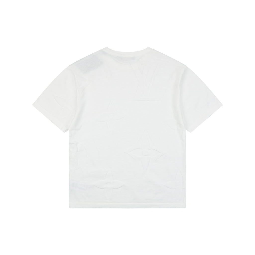 Louis Vuitton Dark Tonal Large Monogram Jacquard Short Sleeve T-Shirt - White