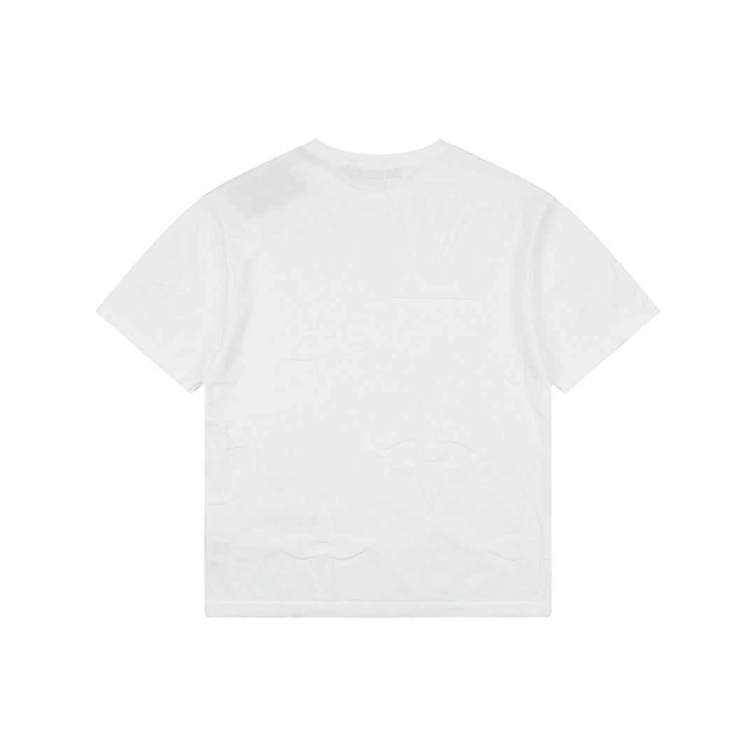 Louis Vuitton Dark Tonal Large Monogram Jacquard Short Sleeve T-Shirt - White