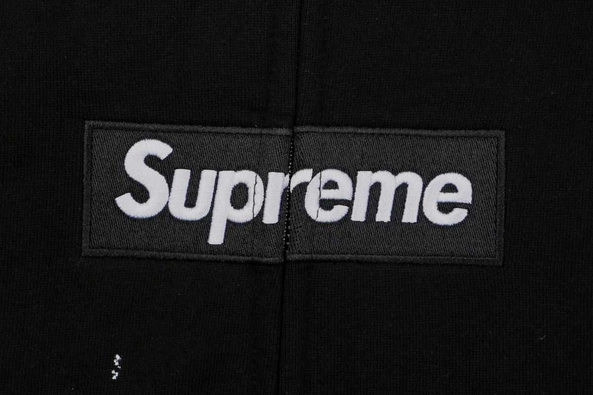Supreme Collaboration Paint Splatter Box Logo Zip Hoodie - Black