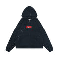 Supreme Collaboration Paint Splatter Box Logo Zip Hoodie - Navy
