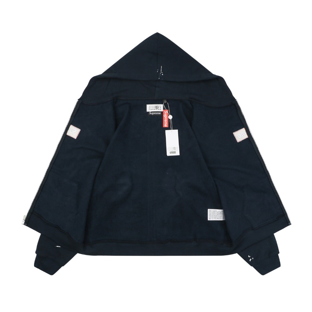 Supreme Collaboration Paint Splatter Box Logo Zip Hoodie - Navy
