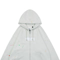 Supreme Collaboration Multicolor Paint Splatter Box Logo Zip Hoodie - Off White