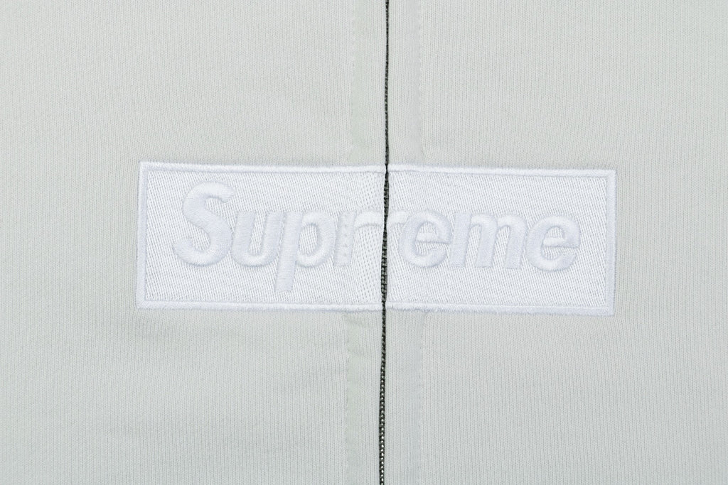 Supreme Collaboration Multicolor Paint Splatter Box Logo Zip Hoodie - Off White