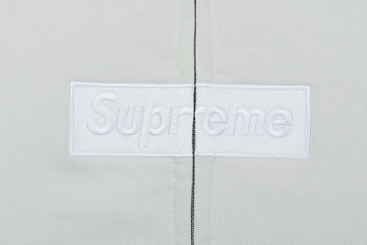 Supreme Collaboration Multicolor Paint Splatter Box Logo Zip Hoodie - Off White
