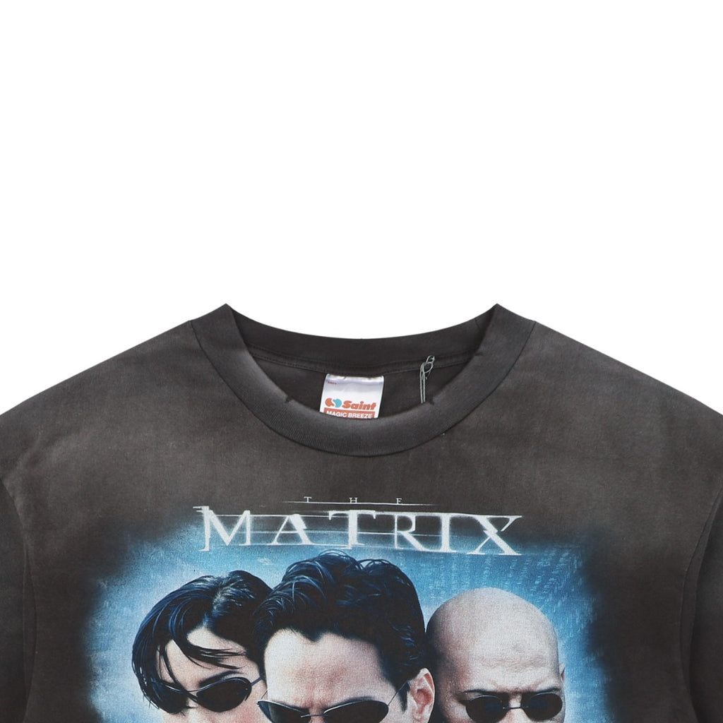 Saint Michael x The Matrix Trio Character Graphic Print Short Sleeve T-Shirt - Vintage Black