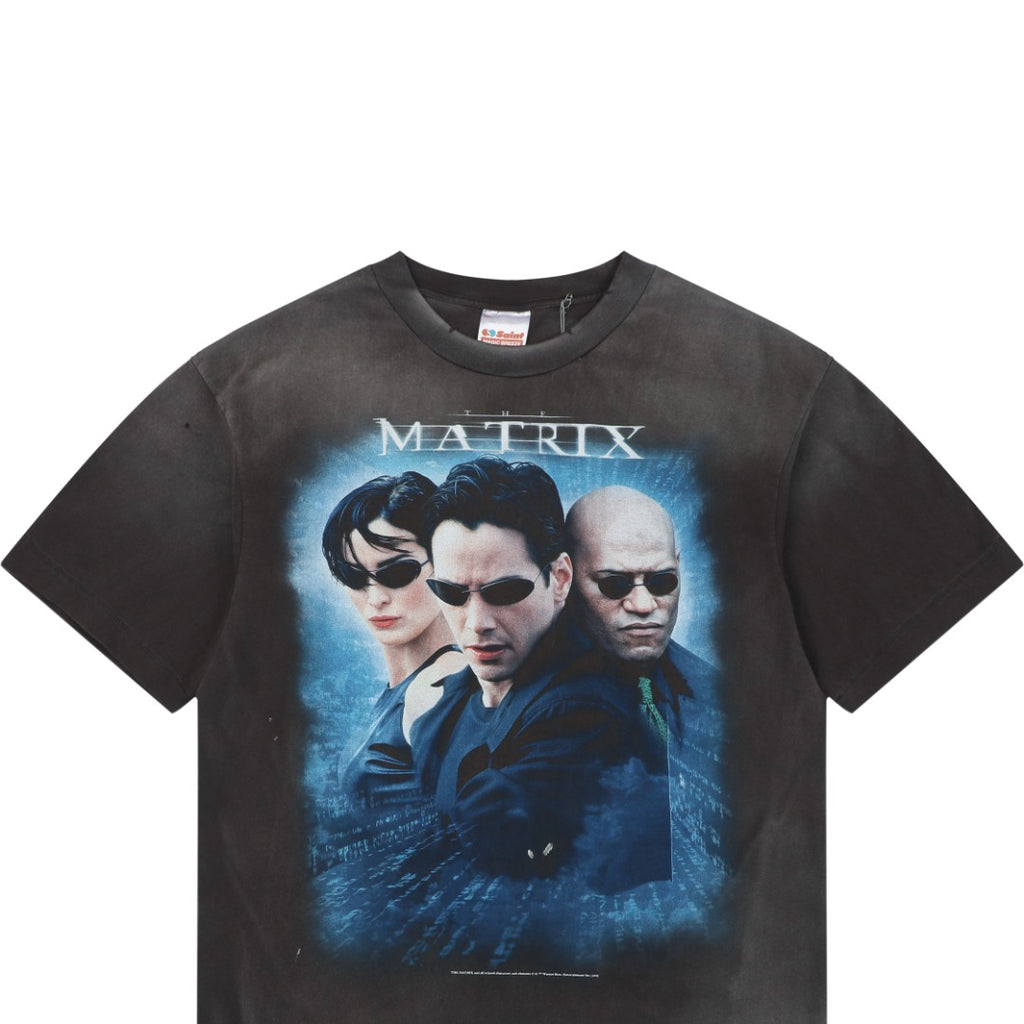 Saint Michael x The Matrix Trio Character Graphic Print Short Sleeve T-Shirt - Vintage Black