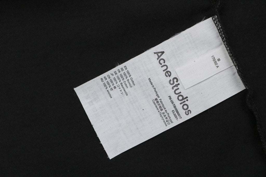 Acne Studios Back Patch Embroidered Logo T-Shirt – Black
