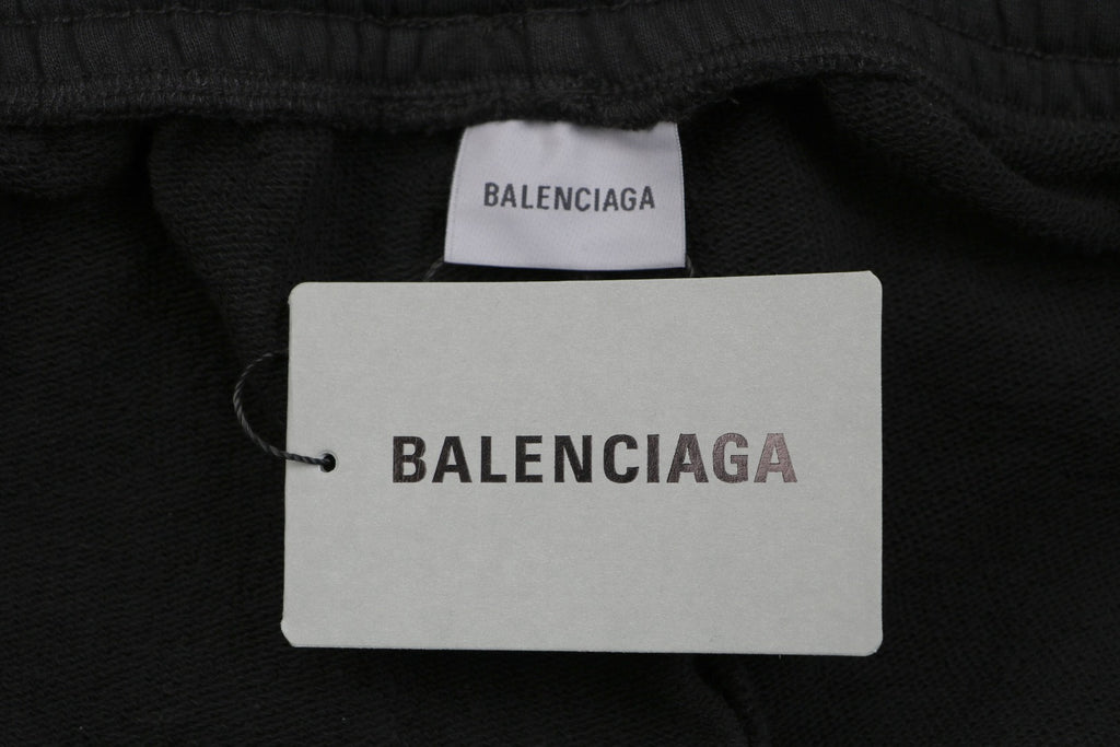 Balenciaga Reflective Loop Small Logo Shorts – Black
