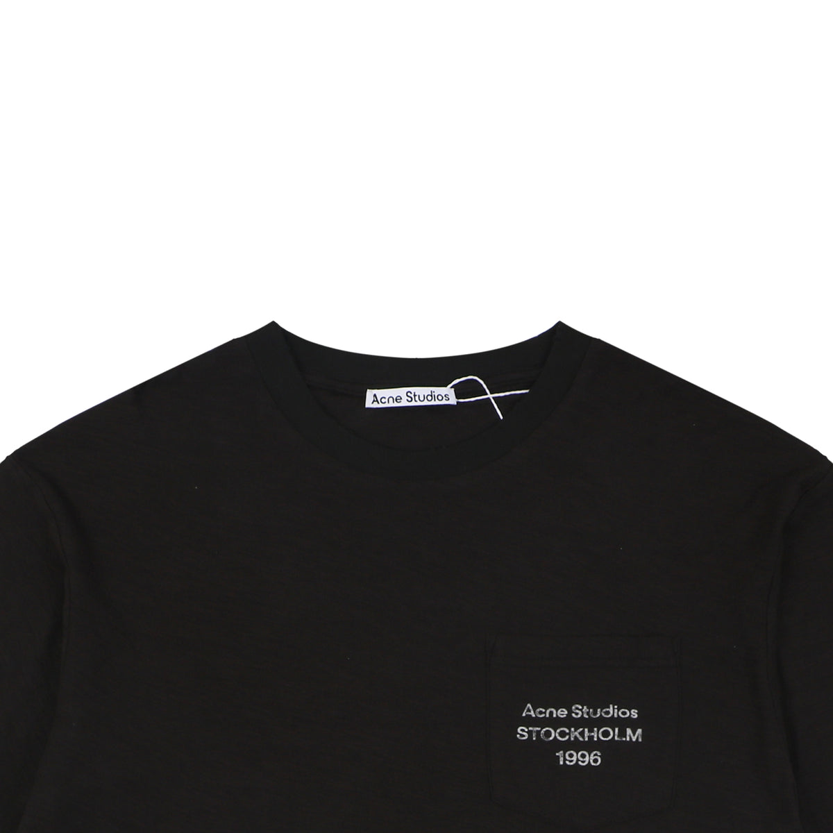 Acne Studios Stockholm 1996 Small Logo Letter Print T-Shirt – Black