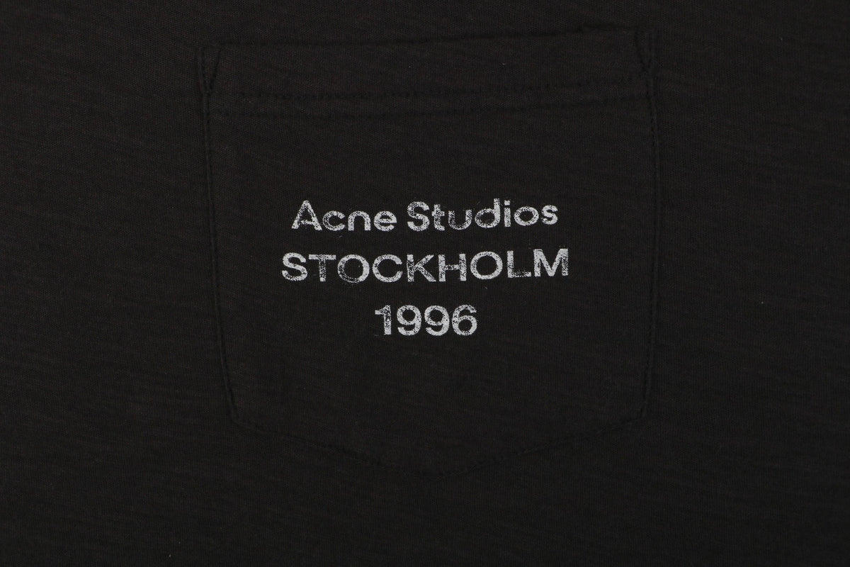 Acne Studios Stockholm 1996 Small Logo Letter Print T-Shirt – Black
