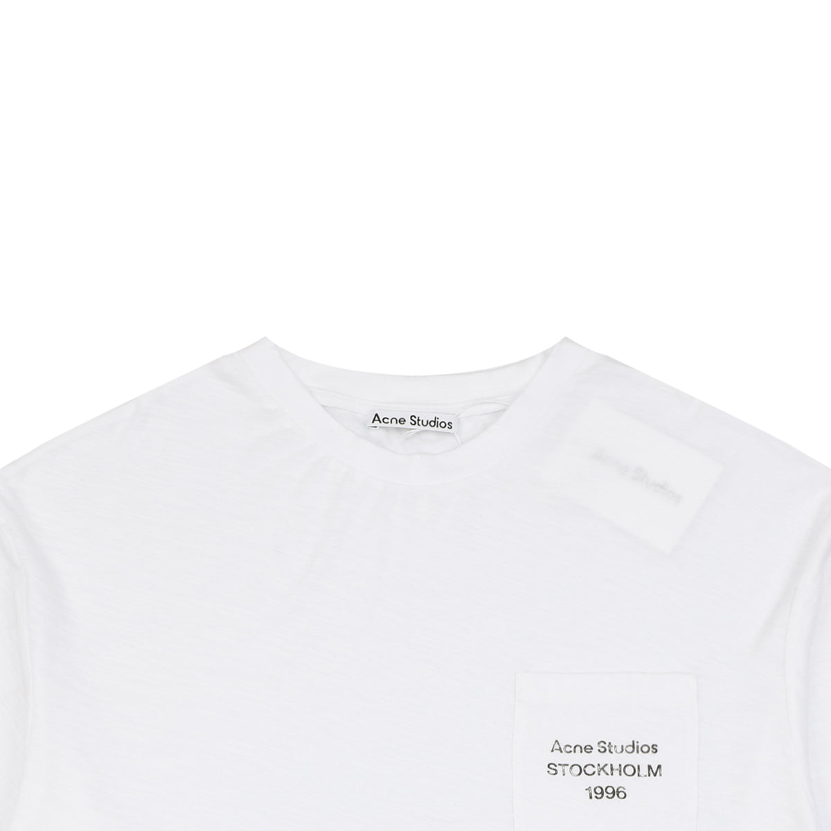 Acne Studios Stockholm 1996 Small Logo Letter Print T-Shirt – White