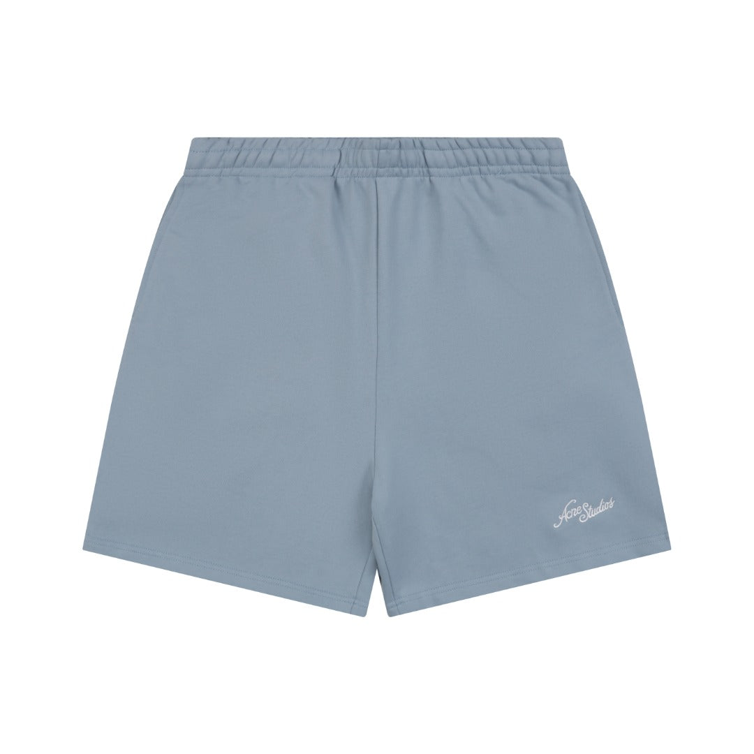 Acne Studios Small Script Logo Embroidered Shorts – Dusty Blue