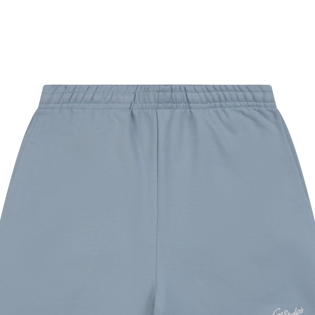Acne Studios Small Script Logo Embroidered Shorts – Dusty Blue