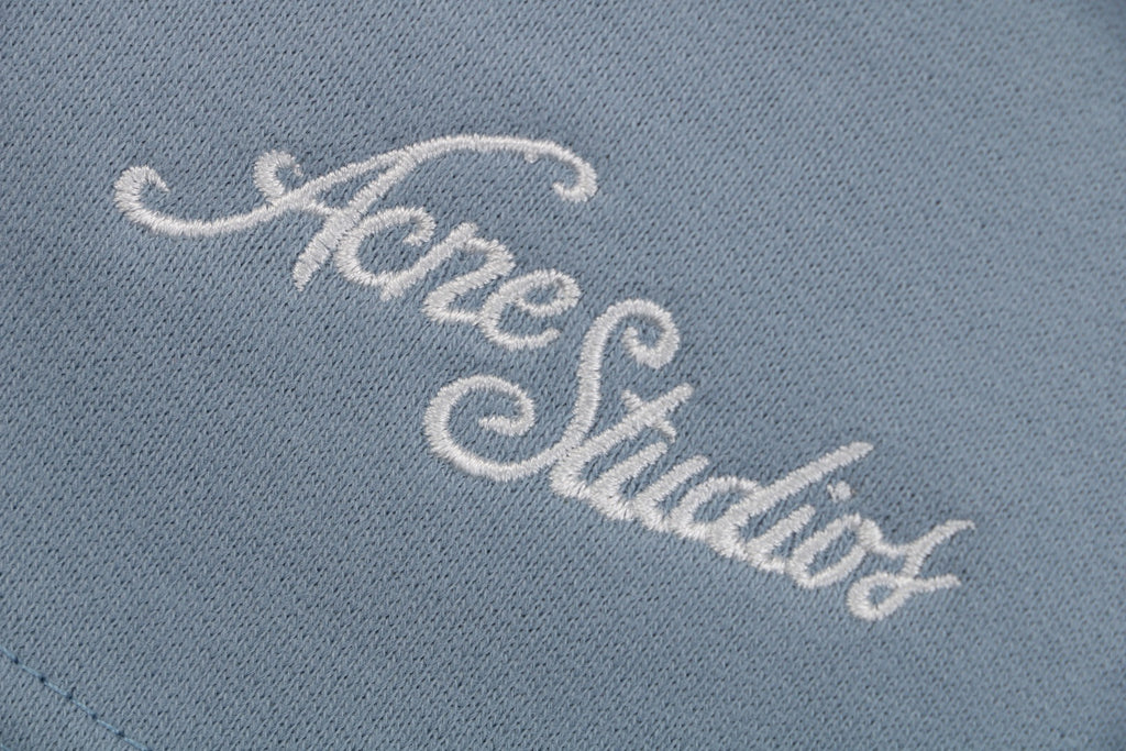 Acne Studios Small Script Logo Embroidered Shorts – Dusty Blue