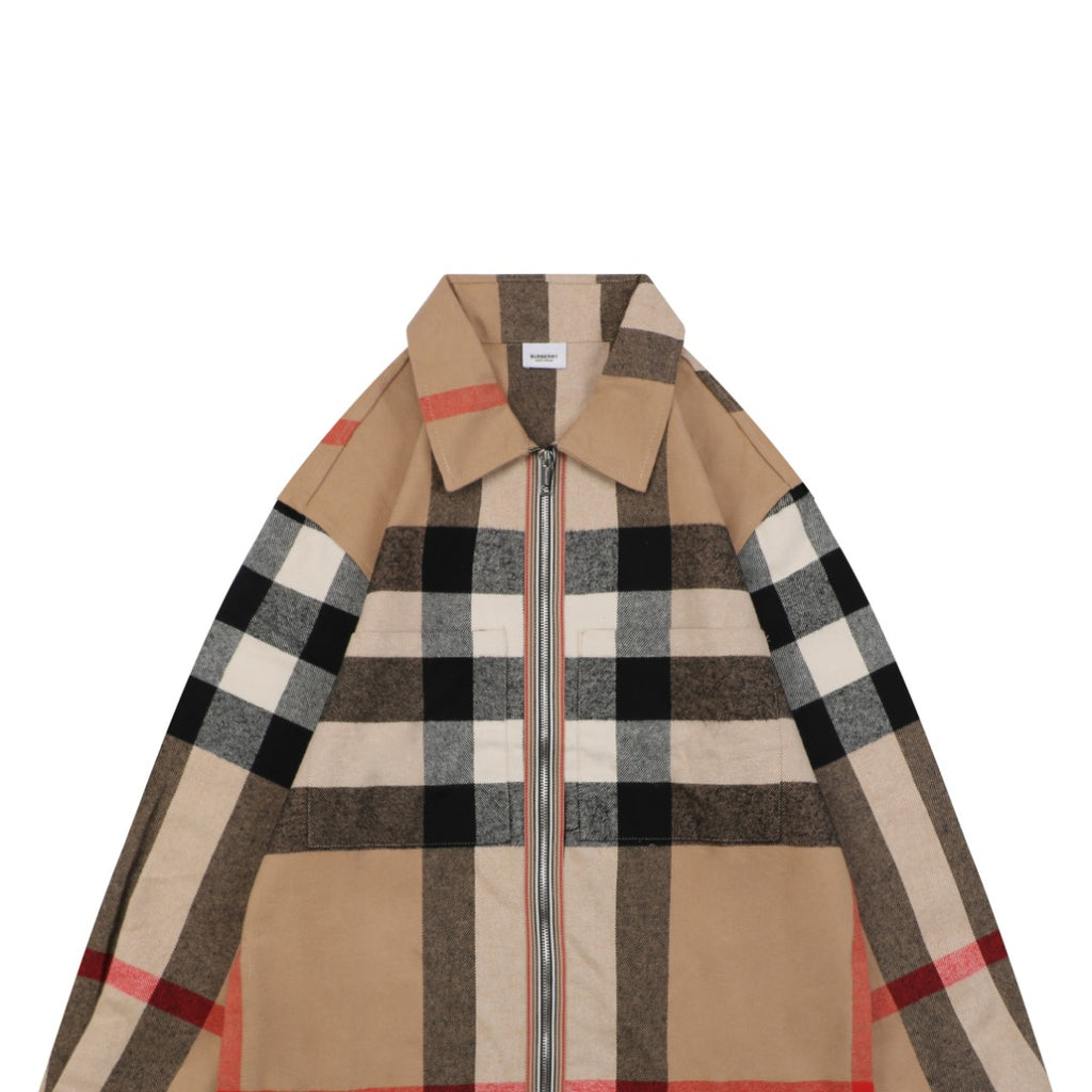 Burberry Oversized Exploded Check Zip Jacket – Archive Beige