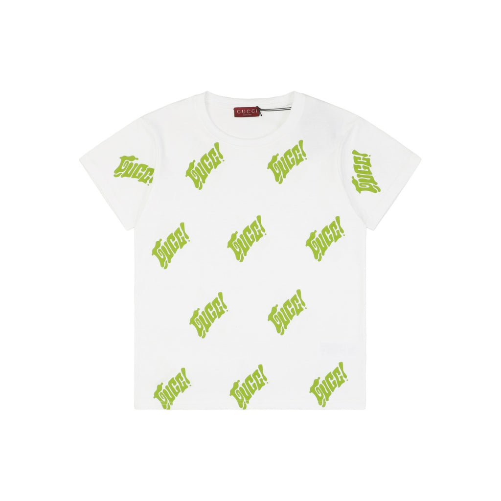 Gucci 25SS Lime Green G-Letter Embroidered Short Sleeve Tee