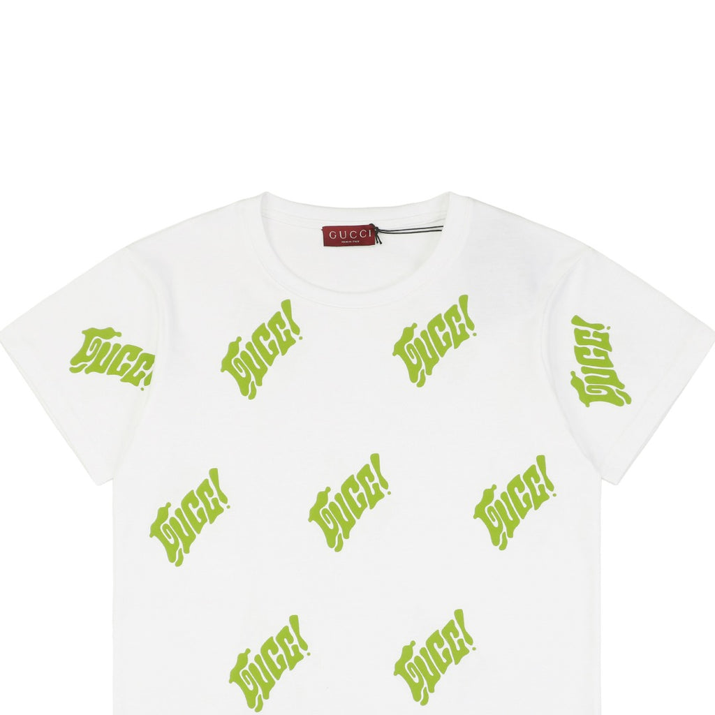 Gucci 25SS Lime Green G-Letter Embroidered Short Sleeve Tee