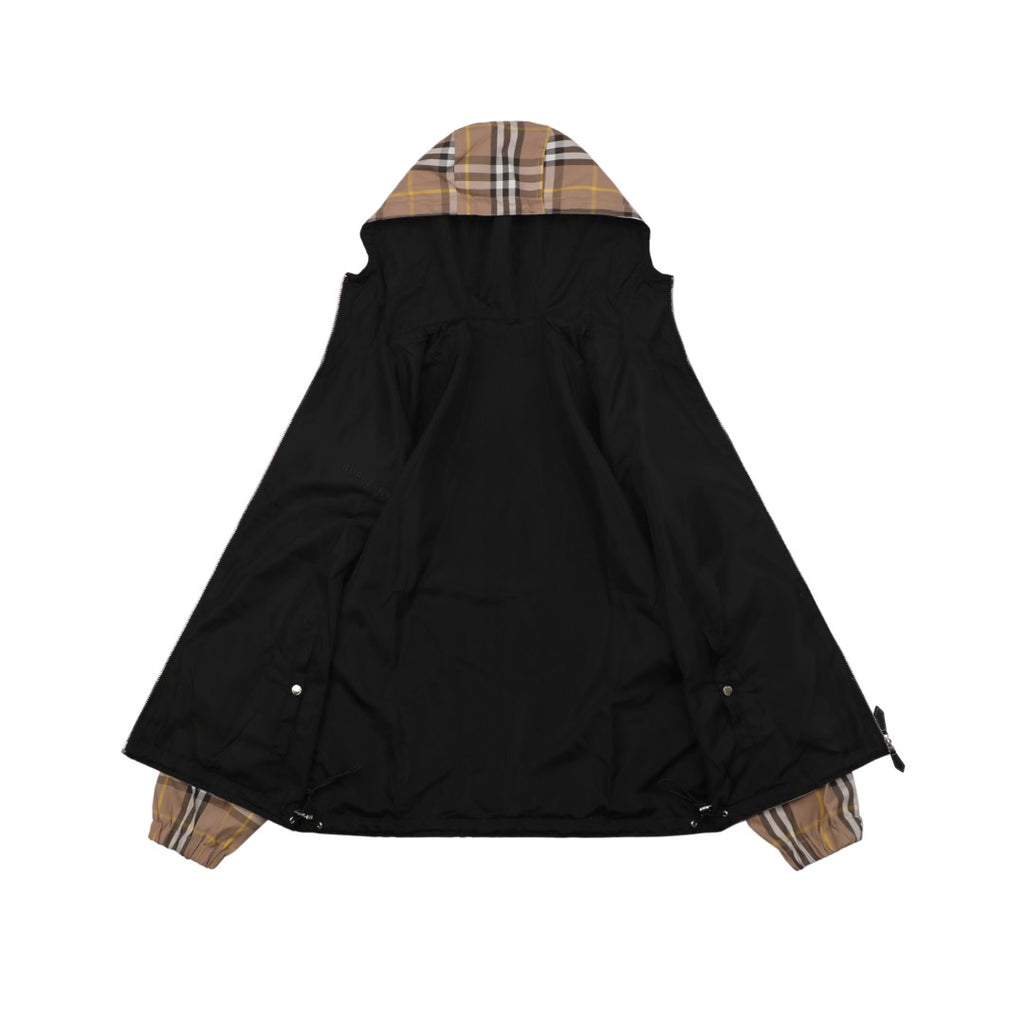 Burberry Reversible Vintage Check Hooded Jacket – Camel / Black